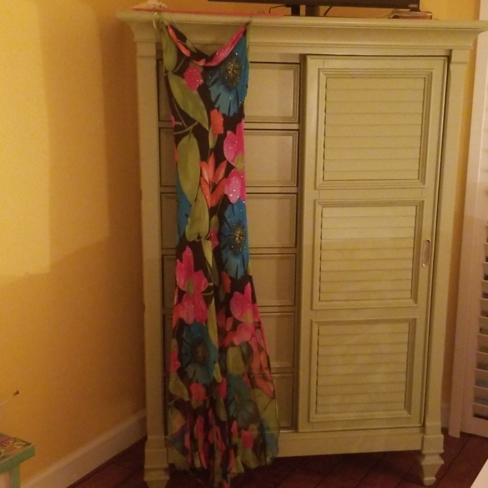 CACHE fish tail floral print sz 6